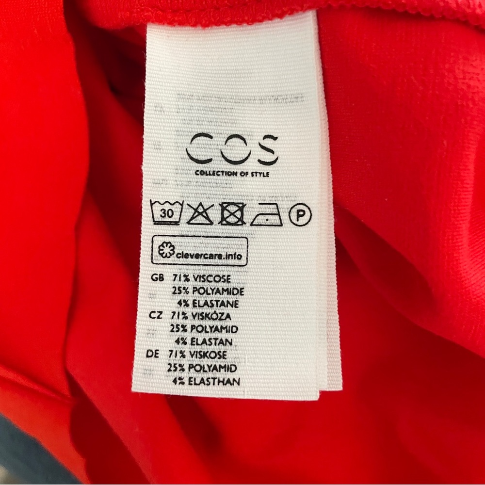 COS Circle Cut Asymmetrical Layered Red Dress XS - Picture 8 of 10